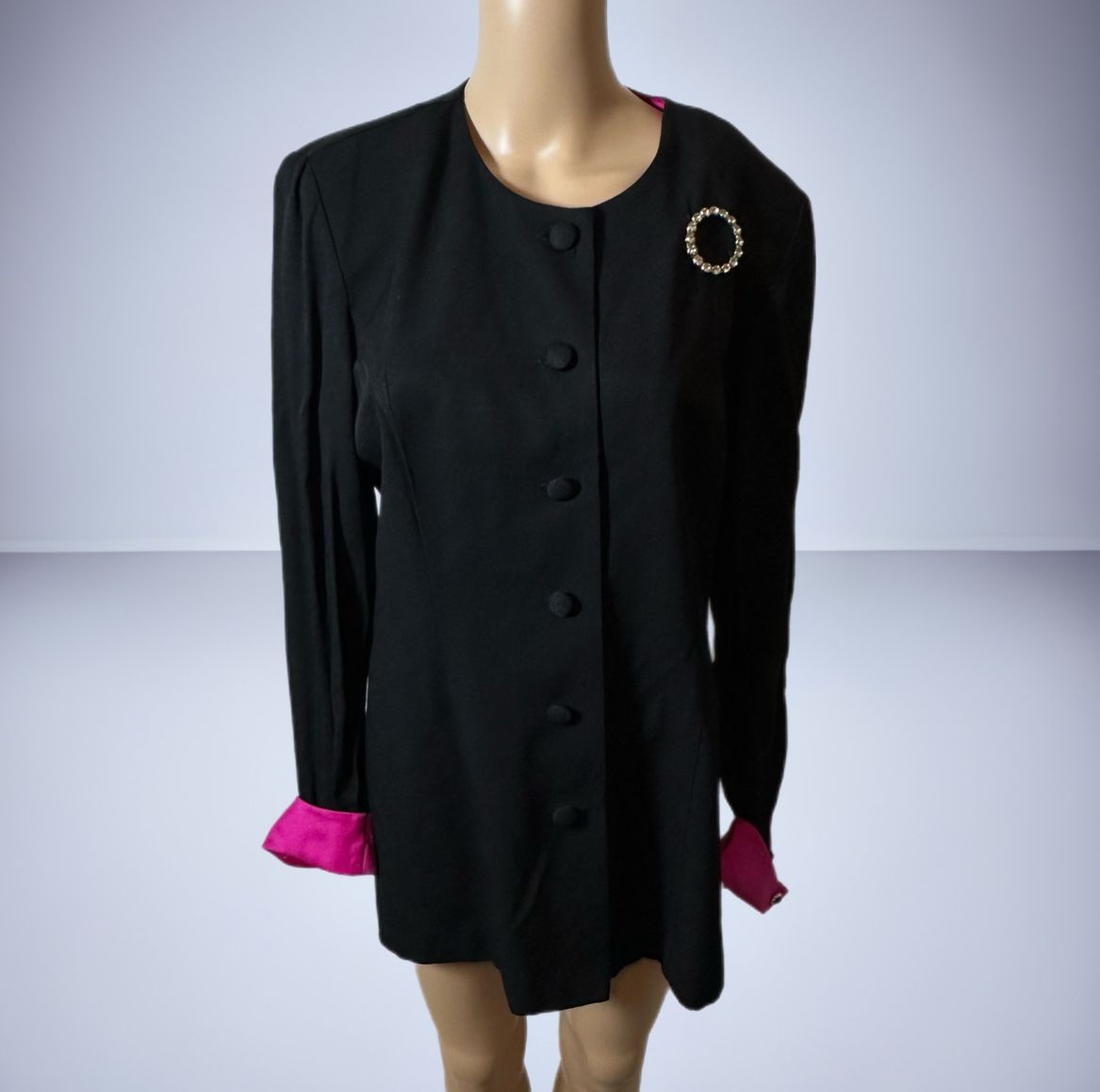 Fattaneh Bahari Sz 8 Trench Coat With Brooch