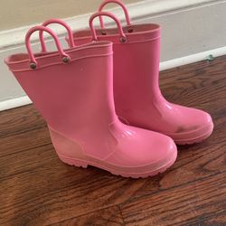 Rubber Rain Boots HOT Pink Children’s Size 2 Girls Shoes Preowned