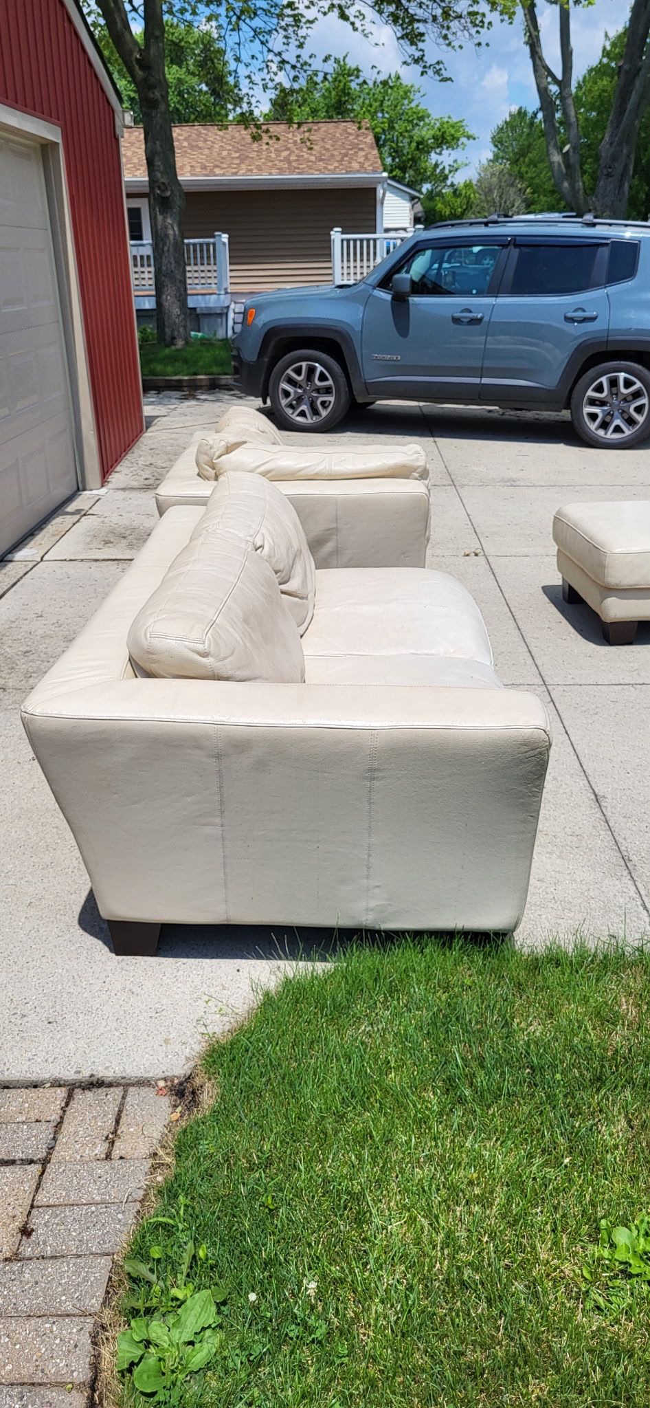 White Leather Sectional