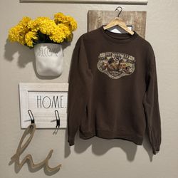 Woodland trail outdoorsman deer embroidered sweater sz m Unisex