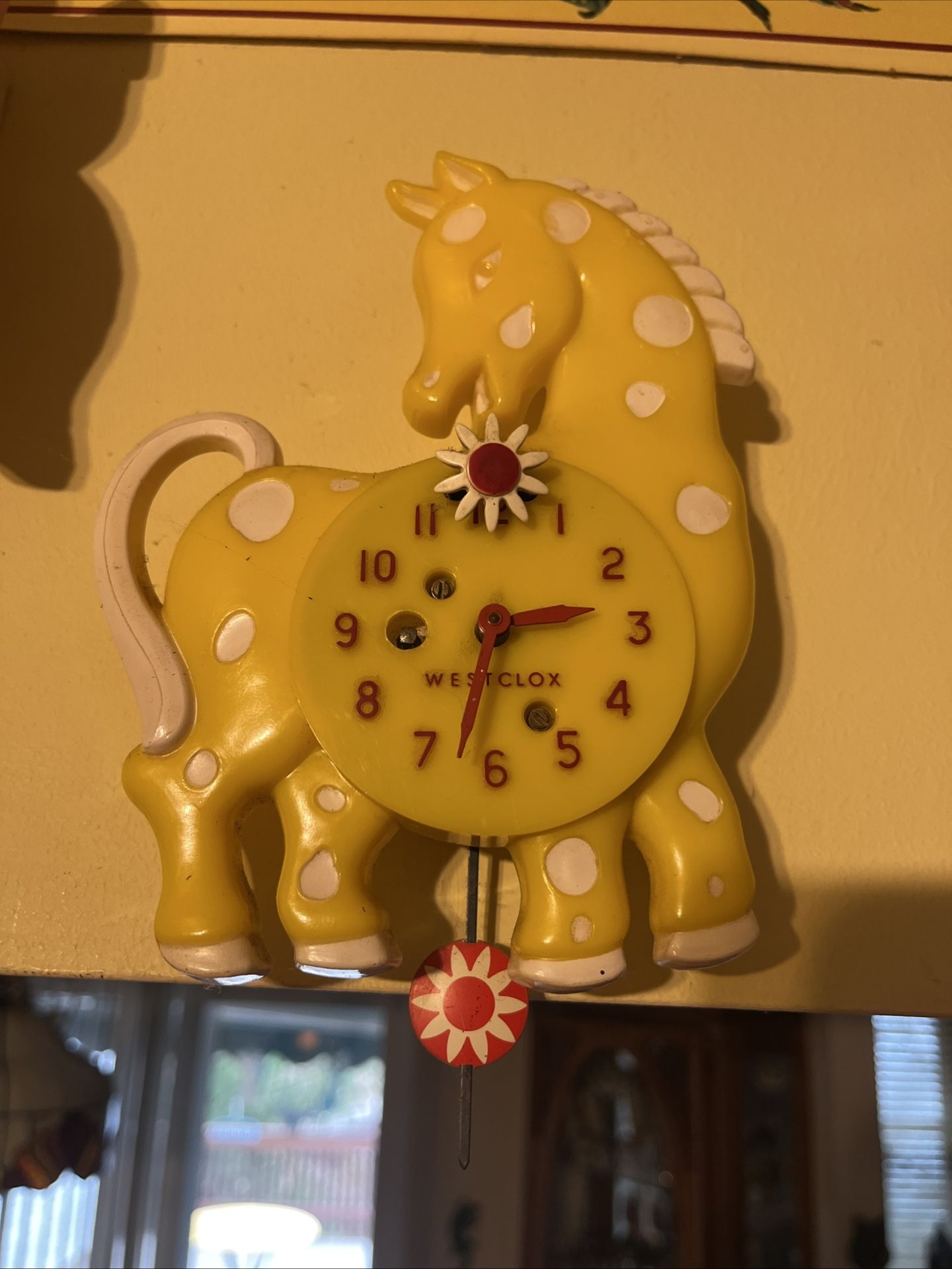 Westclox Yellow Horse Clock