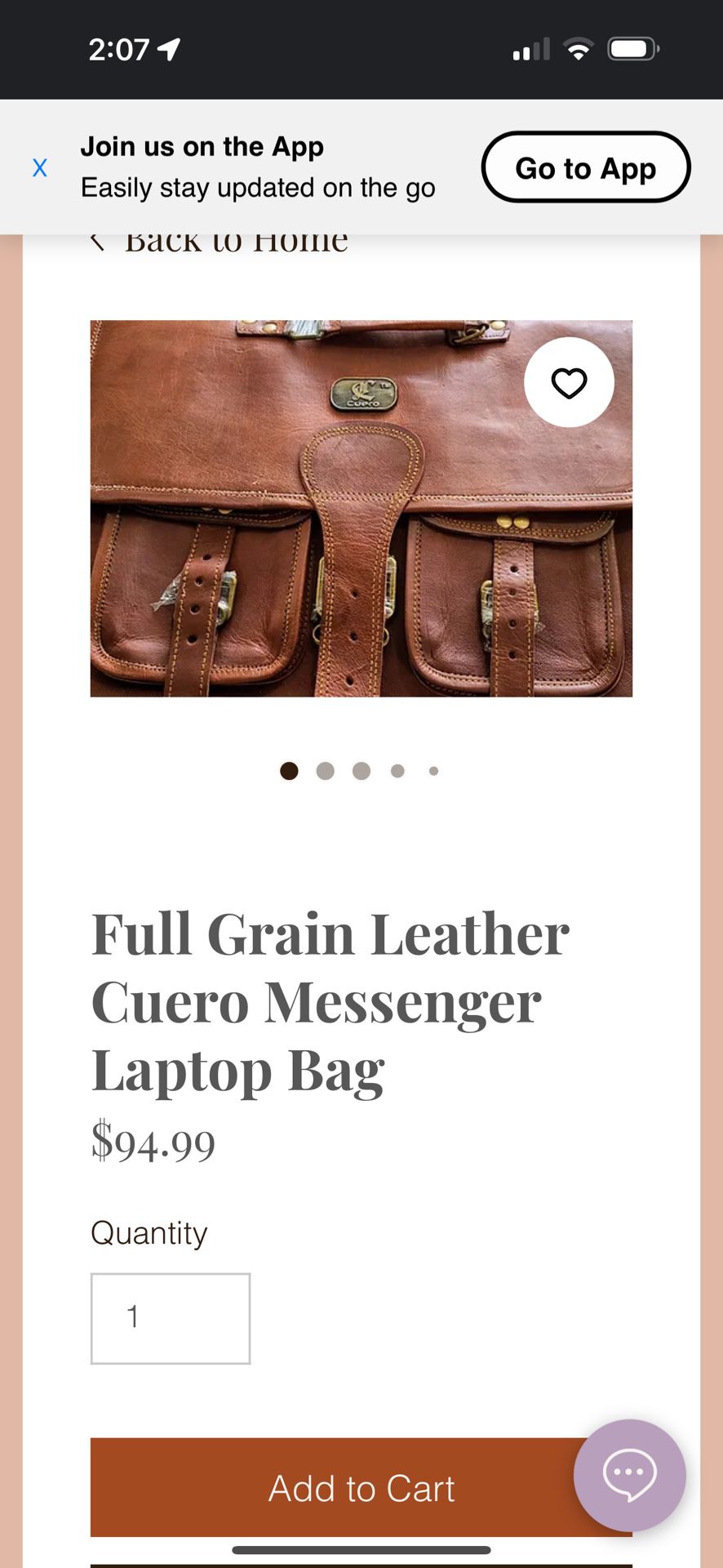 Cuero Messenger Laptop Bag