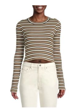 Brunello Cucinelli Striped Ribbed Virgin Wool Crop Top Size Medium (women’s)
