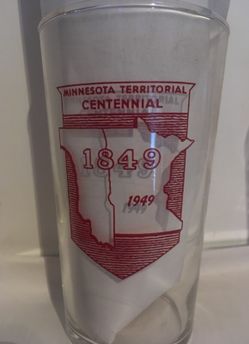 Minnesota Centennial commemorative glass