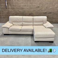 Ivory Real Leather Sectional Couch Sofa by Italsofa (DELIVERY AVAILABLE! 🚛💨)
