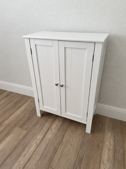 White Bathroom Storage Cabinet with Adjustable Shelf