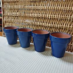 SET OF 4 TERRA COTTA FLOWER OR PLANT POT 4" TALL