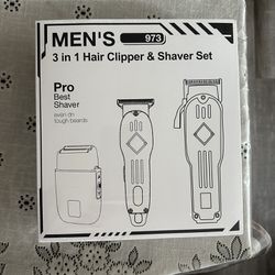 Professional Hair Clippers/ Trimmer/Beard Shaver Kit  - Cordless Barber Clipper Hair Cutting, Silver