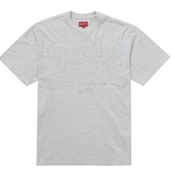 New Supreme Cutout Logo Short Sleeve T-Shirt Ash Grey