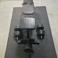 Adjustable Weight Bench,  Adjustable Weight Dumbbells And Gym May