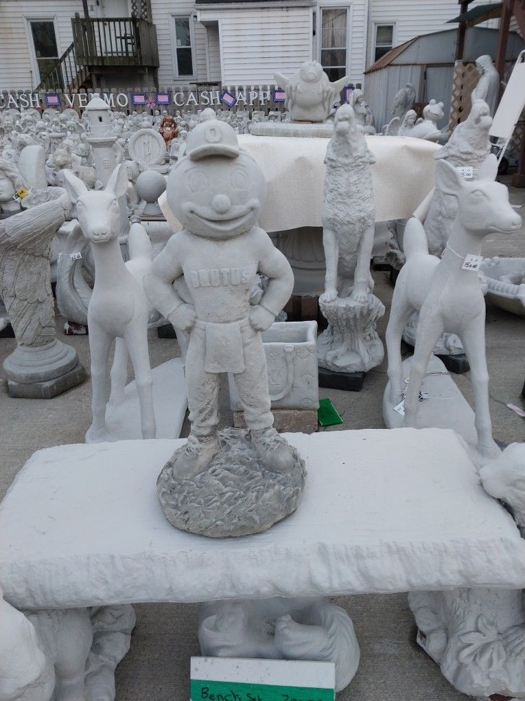 24 Inch Tall Garden Concrete Ohio MAN Statue