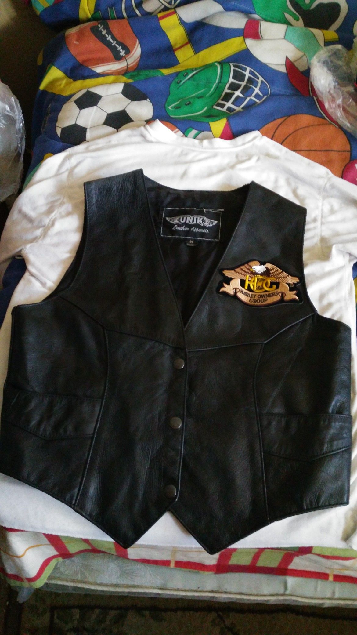 HARLEY VEST LEATHER SIZE MEDIUM WOMAN