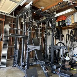 Smith Machine 400 | Adjustable Bench | 245lb Cast Iron Olympic Weights | 7ft Olympic Bar | Fitness | Gym Equipment | FREE DELIVERY/INSTALLATION 🚚 🛠️