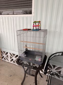 Bird Cage 18x14x24 with Perches, Feeders & Toys - Parakeet Cockatiel Lovebird
