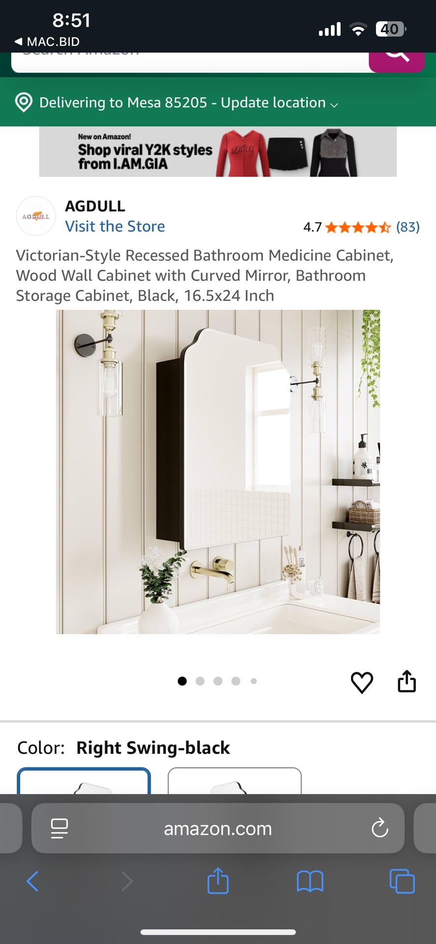 Agdull Victorian Style Recessed Bathroom Medicine Cabinet