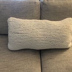 White Decorative Pillow 26”x12”