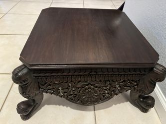 Chinese antique pure hand carved rosewood desk，tea table bookrack carved  and flowers pattern,collection and use