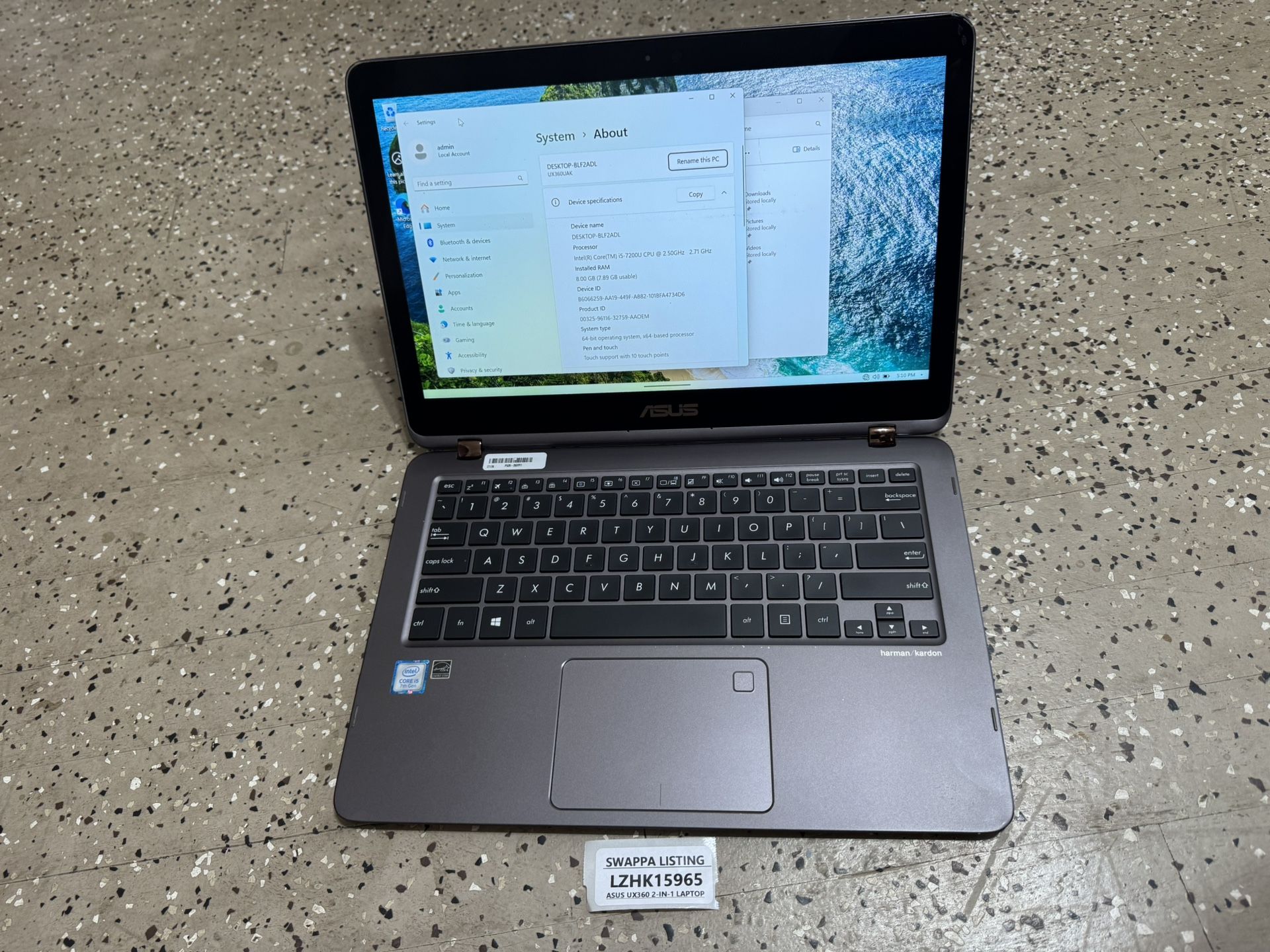 Asus UX360UA 13.3 Inch 2-in-1 Laptop - Intel Core i5-7200U, 8GB RAM, 500GB SSD