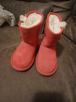 Toddler Pink Suede Shearling Boots
