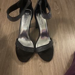 Black Rhinestone Heels