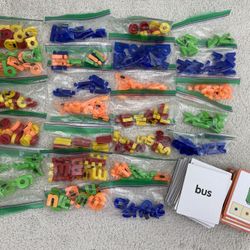 Junior Learning CVC Builders Activity Cards with a Complete Set of Lowercase Magnetic Letters