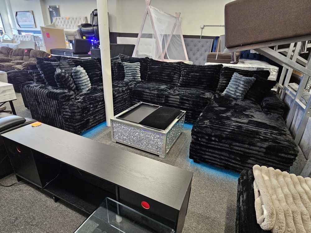 Brand New Sectional Corduroy Fabric XL W/ LED LIGHT $1999 Sofas & Couches