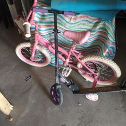 Girls Bike And Scooter 