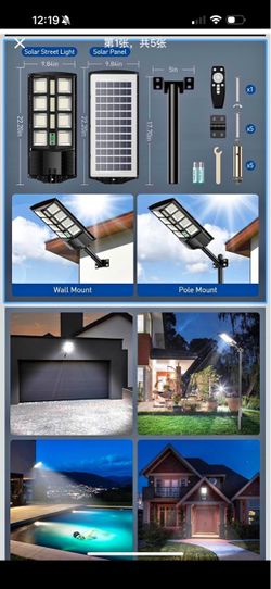 Solar Lights Outdoor Waterproof Street Lights 1000 w Dusk to Dawn Solar Flood Light Motion Sensor