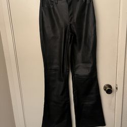 Leather Style Boot Cut Pants