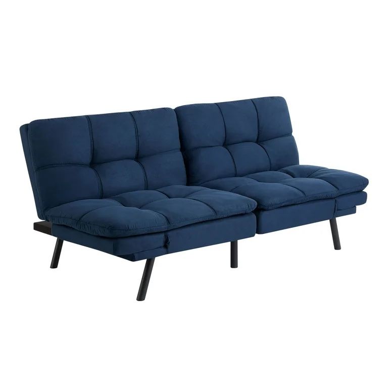 Dark Blue Futon Sofa Bed – Adjustable Sleeper Couch (Brand New)