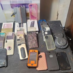 Assorted Phone Cases And Wireless Chargers