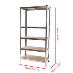 Heavy Duty Steel 71" 5 Level Garage Shelf Metal Storage Adjustable Shelves Unit