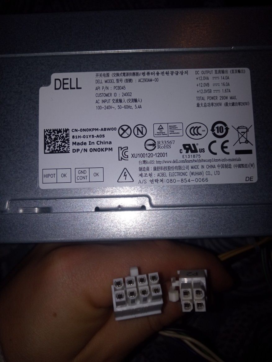 Working, Dell 290w Proprietary 8pin And 4 Pin Psu