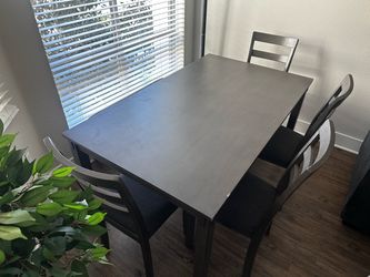Dark Brown Dining Table with 4 Chairs