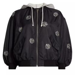 Cinq à Sept Women’s Ollie Crystal-Embellished Bomber Jacket size 4