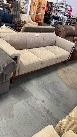 (In store) Tan modern couch sofa