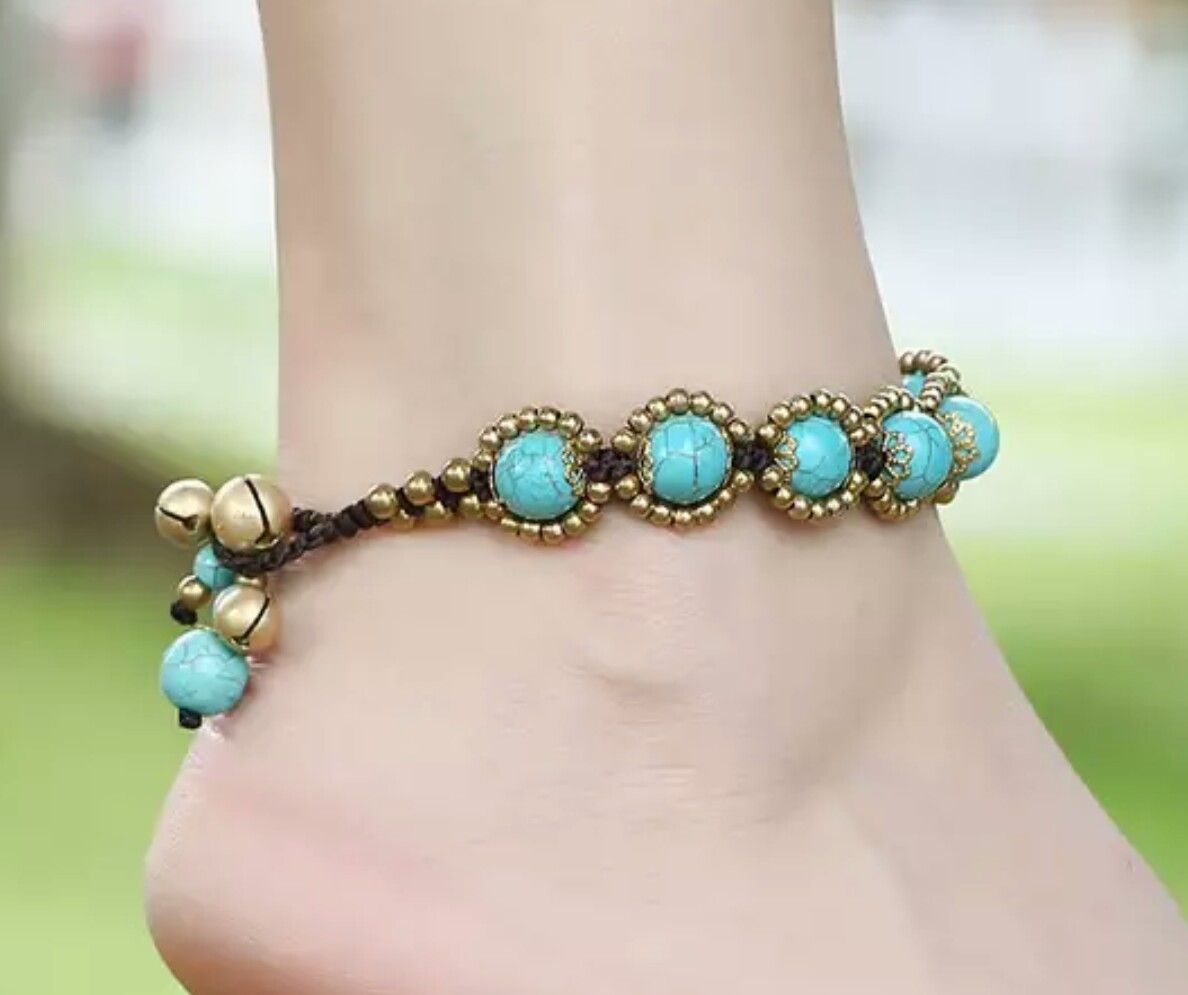 Unique Design Bohemian Handmade Beaded Bell Anklet