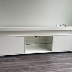 TV Stand with storage, LED lights, power outlets