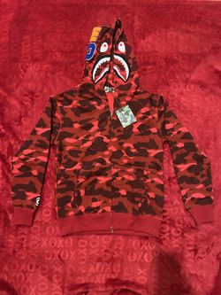 Red Full Body Bape Zip Up Hoodie.
