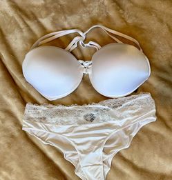 Luxury Colombian White Lace & Crystal Lingerie Set