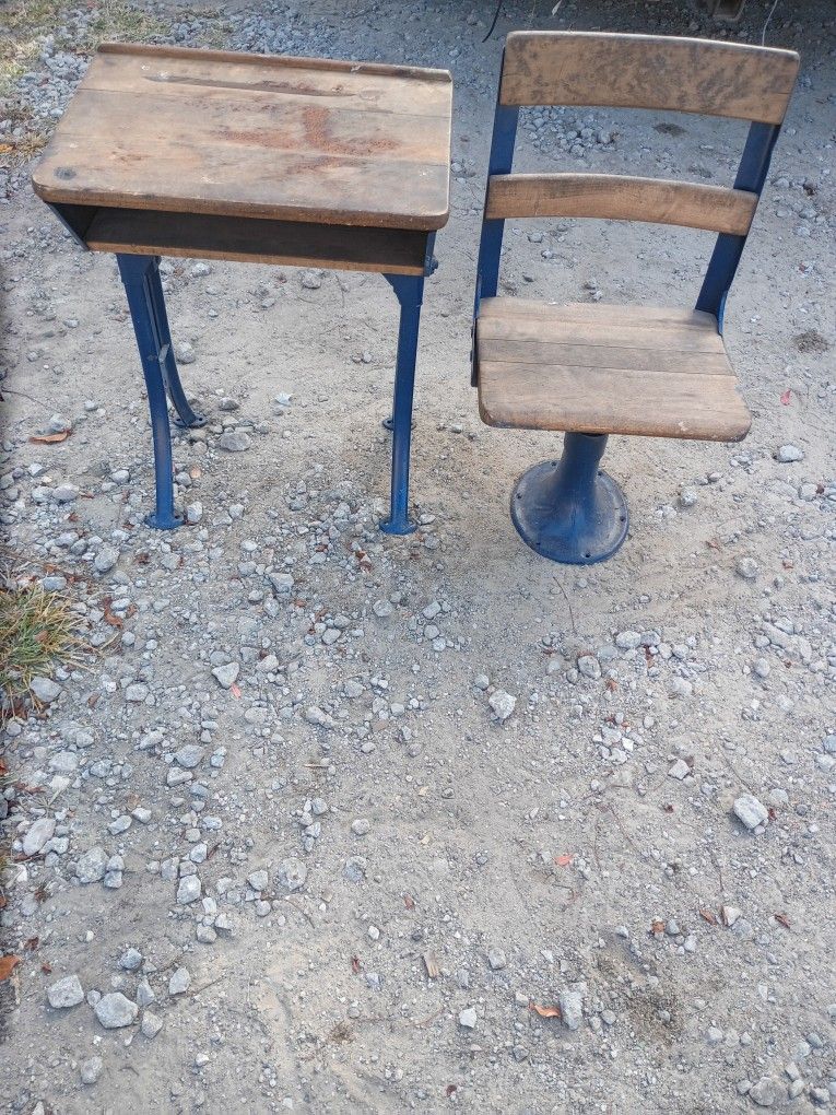Old School Desk And Chair
