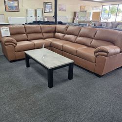 Brown Leather Sectional Sofa 🚚WE DELIVER🚚