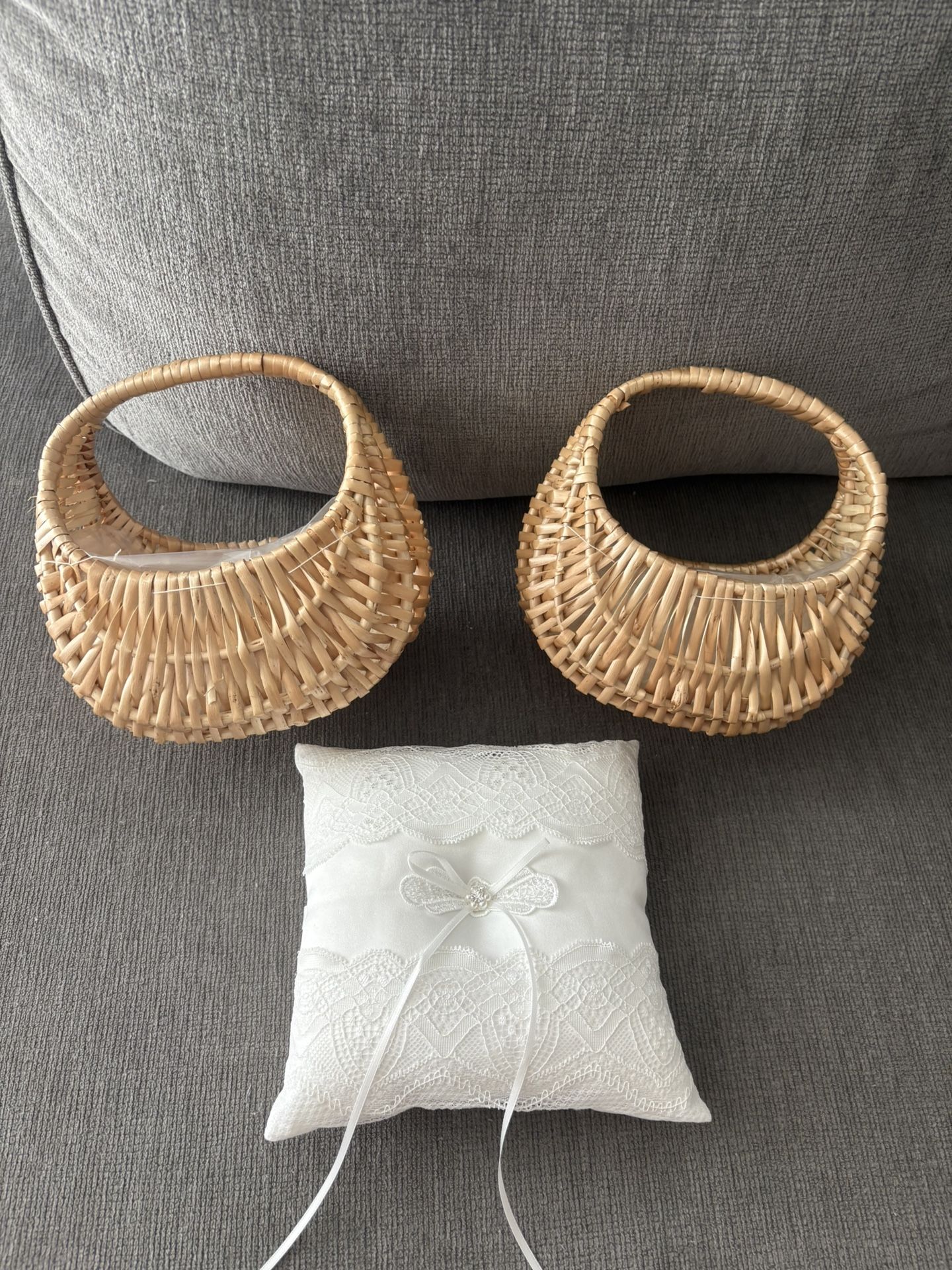 Flower Girl Baskets And Ring Bearer Pillow