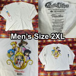 Primitive x Sailor Moon White Long Sleeve T-Shirt Men’s Sz 2XL Anime Skater Tee