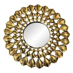 Large 1970s Mid-Century Brutalist Starburst Wall Mirror