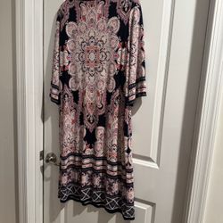 Sandra Darren Pink and Black Dress Size xl