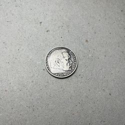 1936 President Paul Von Hindenburg Silver 5 Marc Coin