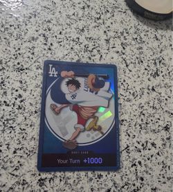One Piece DON!! Card LA Dodgers Luffy Promo