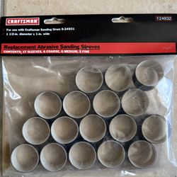 17 Pcs Replacement Abrasive Sanding Sleeves 1 1/2”Dia X 1”W