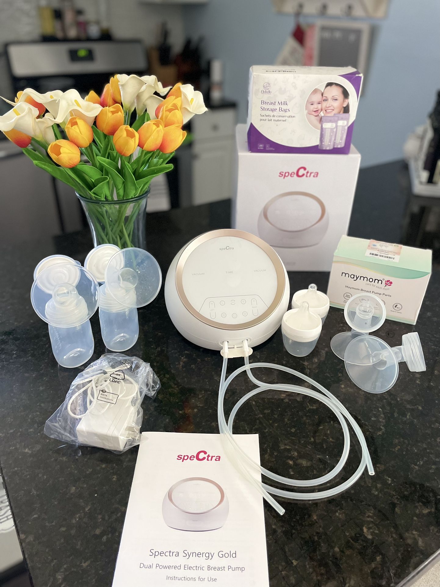 Spectra SG Synergy Gold Double Adjustable Electric Breast Pump & Supplies 